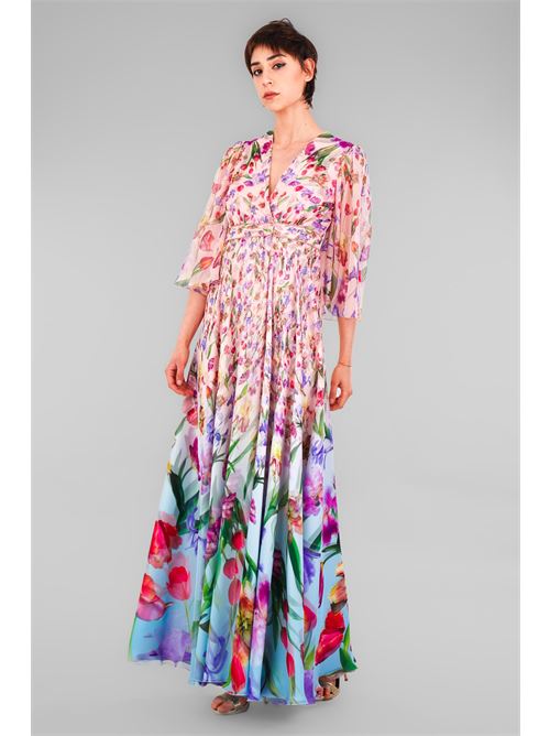 Abito in chiffon fantasia D'Andrea collection | 25084MULTICOLOR